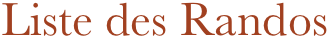 Liste des Randos